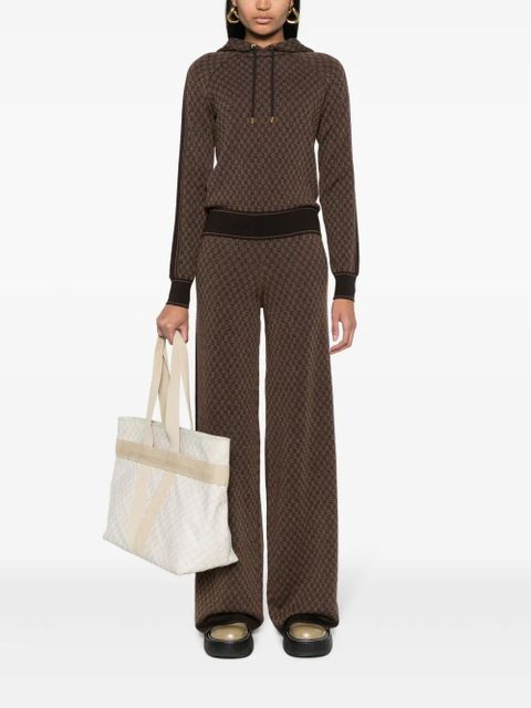 Balmain PB Monogram-jacquard wool hoodie - Brown - zdjęcie produktu nr 2