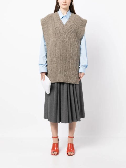 Maison Margiela intarsia-knit V-neck vest - Brown