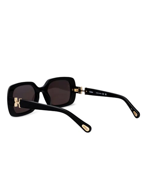 Chloé Eyewear rectangle logo sunglasses - Black