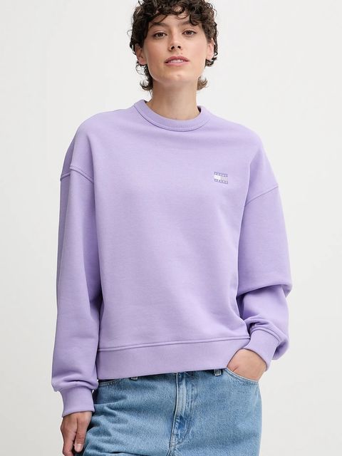 Tommy Jeans bluza bawełniana damska kolor fioletowy gładka DW0DW19408 - zdjęcie produktu nr 1