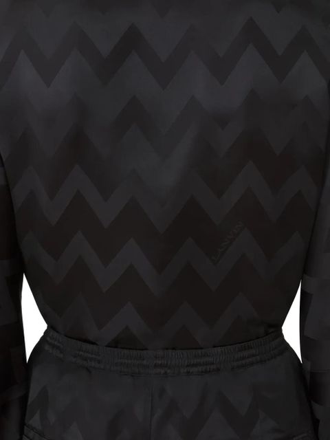 Lanvin chevron-pattern button-detail blouse - Black