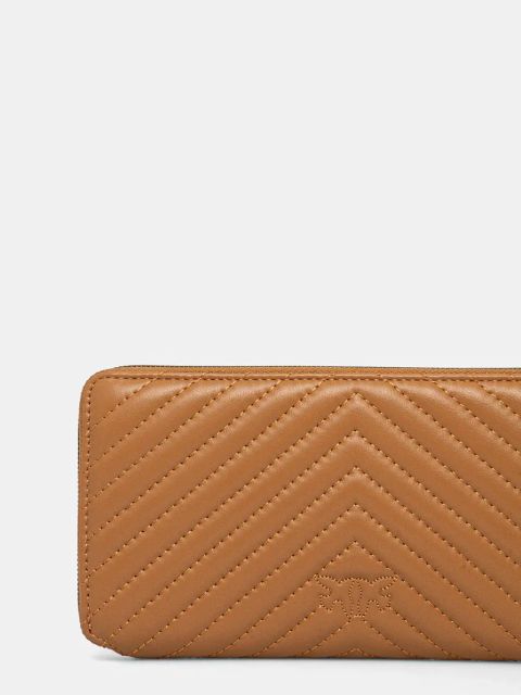 Pinko portfel skórzany damski kolor pomarańczowy