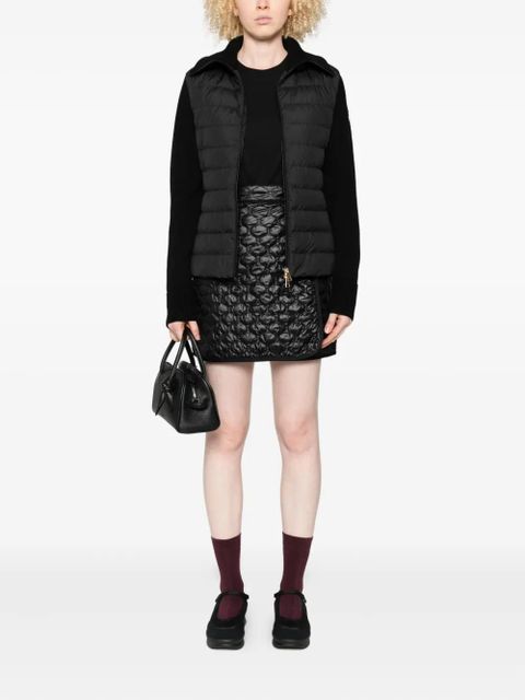 Moncler quilted knit-panel puffer jacket - Black
