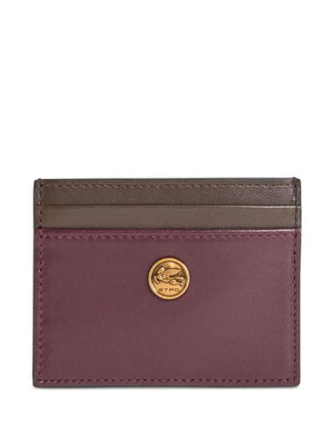 ETRO two-tone leather card holder - Red - zdjęcie produktu nr 1