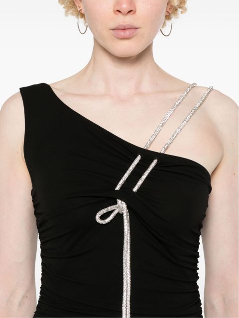 Off-White asymmetric crepe mini dress - Black