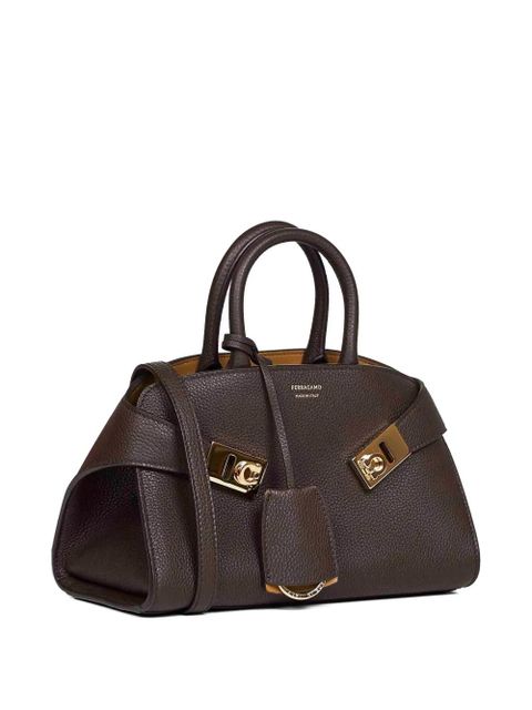Ferragamo mini Hug gancini-buckle leather tote bag - Brown