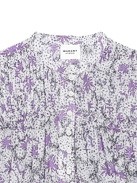 MARANT ÉTOILE floral-print smocked blouse - White - zdjęcie produktu nr 2