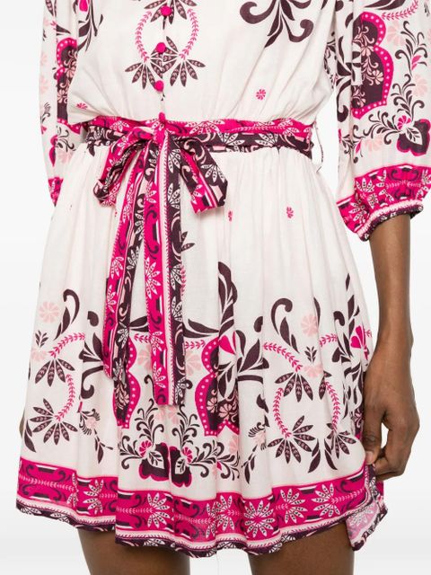 TWINSET floral-print button-fastening midi dress - Pink