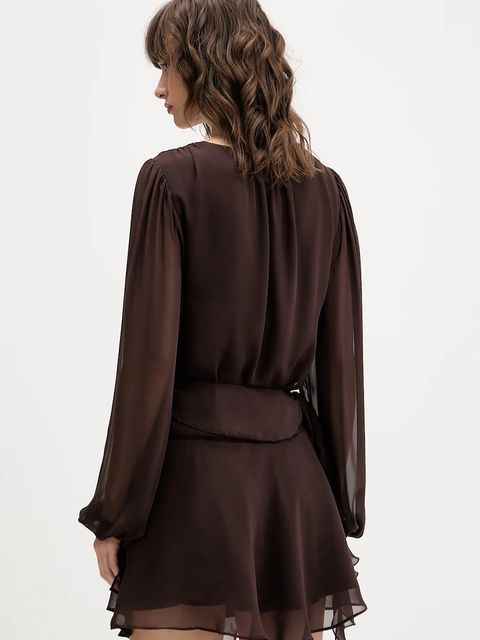 Abercrombie & Fitch sukienka kolor brązowy mini prosta KI159-6295-450