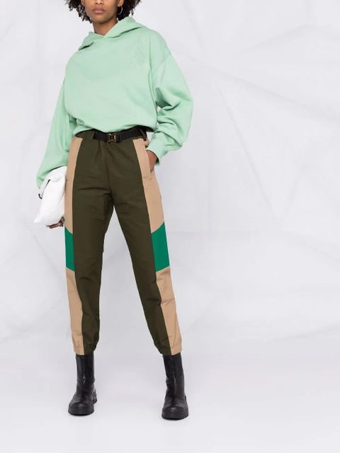 The Attico cropped embroidered-motif hoodie - Green