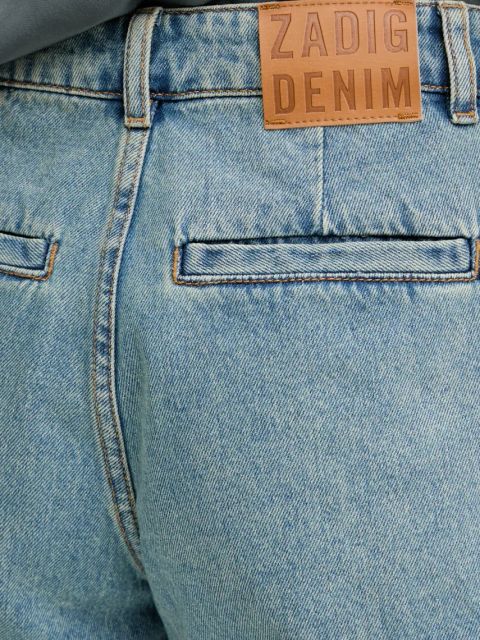 ZADIG&VOLTAIRE szorty jeansowe damskie kolor niebieski gładkie medium waist WWBS01157