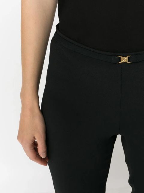 Blumarine logo-buckle flared trousers - Black