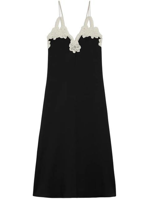Jil Sander embroidered midi dress - Black - zdjęcie produktu nr 1