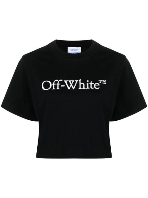 Off-White Bookish logo-print cropped T-shirt - Black - zdjęcie produktu nr 1