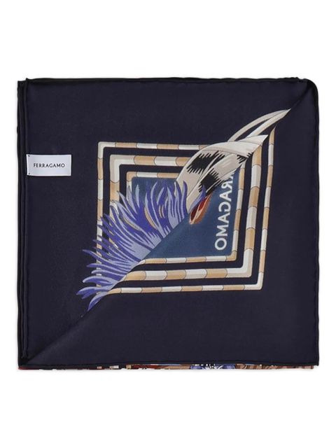 Ferragamo graphic-pattern scarf - Blue