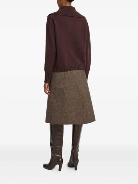 Yves Salomon cashmere collar sweater - Brown