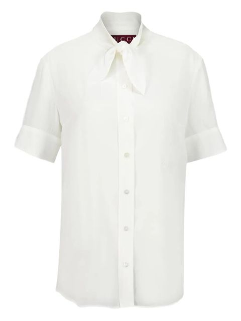 Gucci tie-fastening silk shirt - White - zdjęcie produktu nr 1