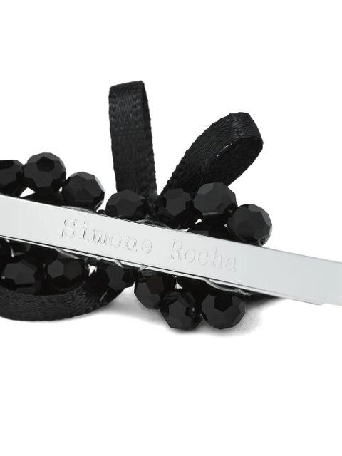 Simone Rocha beaded bow hair accessory - Black