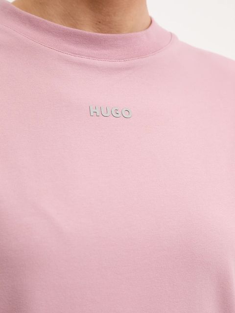 HUGO t-shirt lounge kolor różowy 50490593