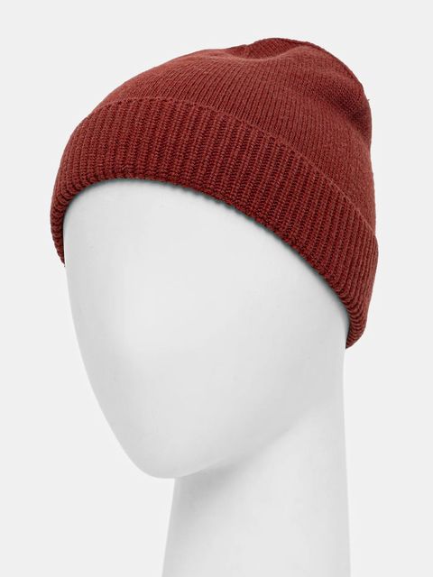 Sisley czapka z dodatkiem wełny kolor bordowy z cienkiej dzianiny 122HM0502 - zdjęcie produktu nr 2