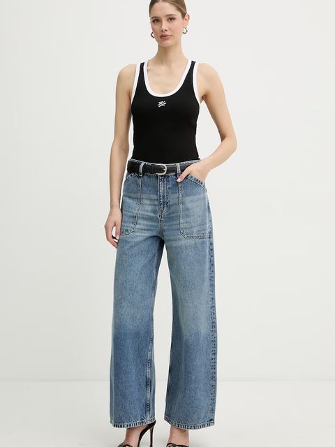 Karl Lagerfeld top damski bawełniany z elastanem - zdjęcie produktu nr 1