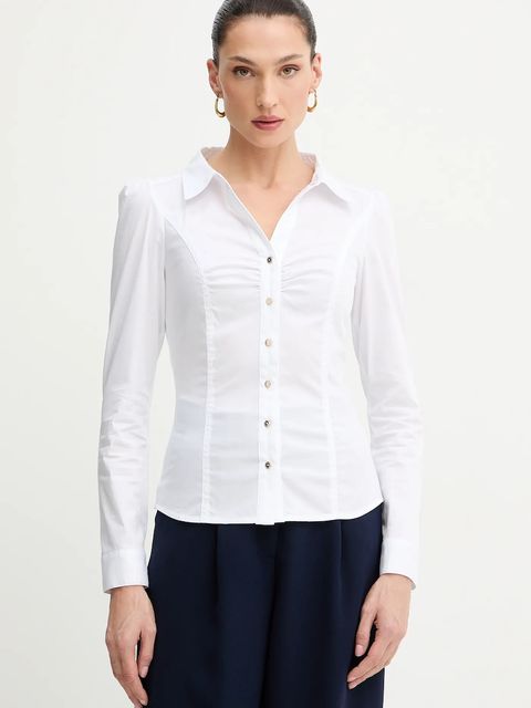 Morgan koszula damska kolor biały slim z kołnierzykiem klasycznym CARAM1.N - zdjęcie produktu nr 1