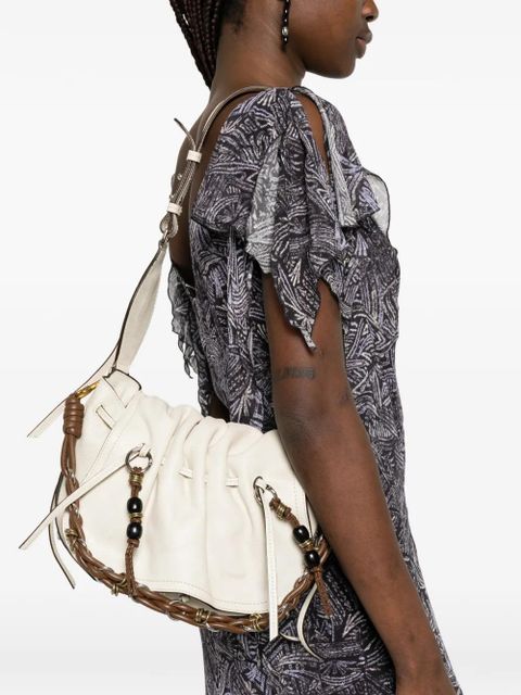 ISABEL MARANT Bolton ruched bead-embellished shoulder bag - Neutrals - zdjęcie produktu nr 2