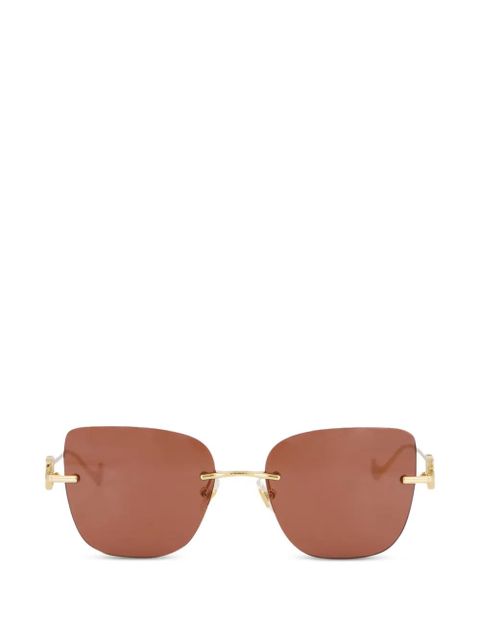 Valentino Garavani VLogo rimless square-frame sunglasses - Gold - zdjęcie produktu nr 1