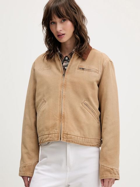 Guess Originals kurtka jeansowa kolor brązowy przejściowa W5BN80 WG163 - zdjęcie produktu nr 1