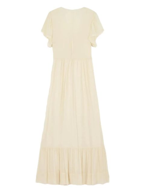 ISABEL MARANT Agathe short-sleeve ruffled maxi dress - Neutrals