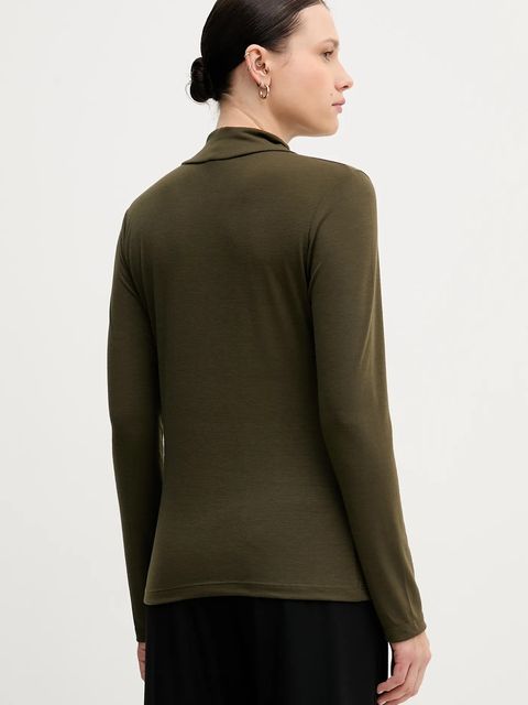 Sandro Ferrone longsleeve kolor zielony z półgolfem S98YBFSENSO