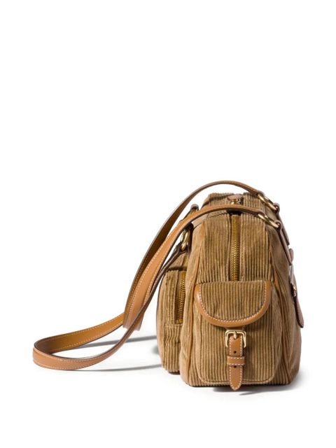 Miu Miu Pocket corduroy shoulder bag - Brown