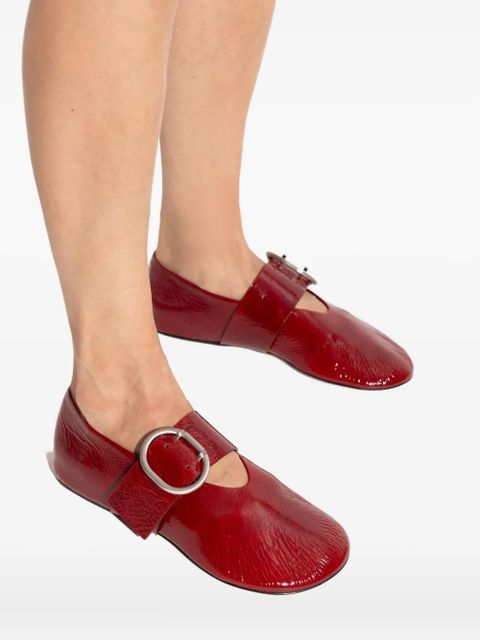 Jil Sander buckle-detail ballet flats - Red