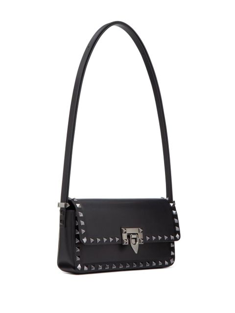 Valentino Garavani Rockstud23 E/W leather shoulder bag - Black