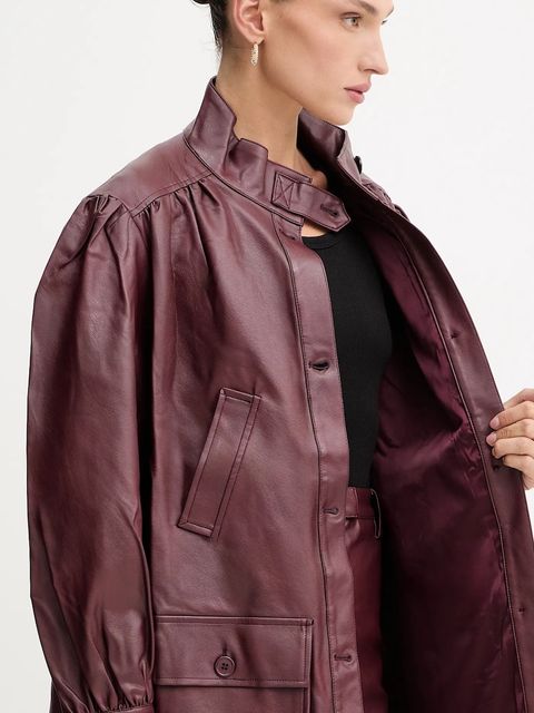 Bardot kurtka kolor bordowy przejściowa 60034JB