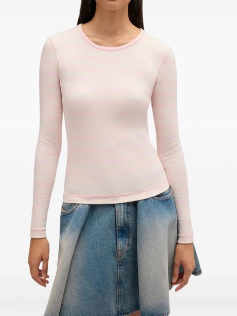 GANNI striped long-sleeved top - Pink
