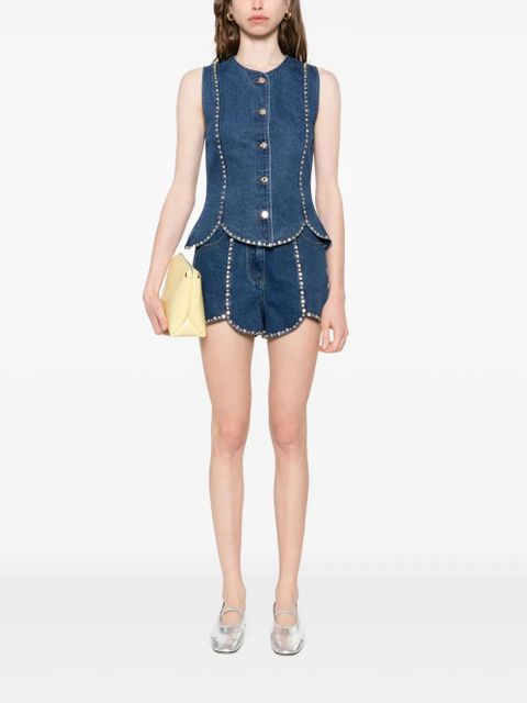 SANDRO rhinestone-embellished shorts - Blue