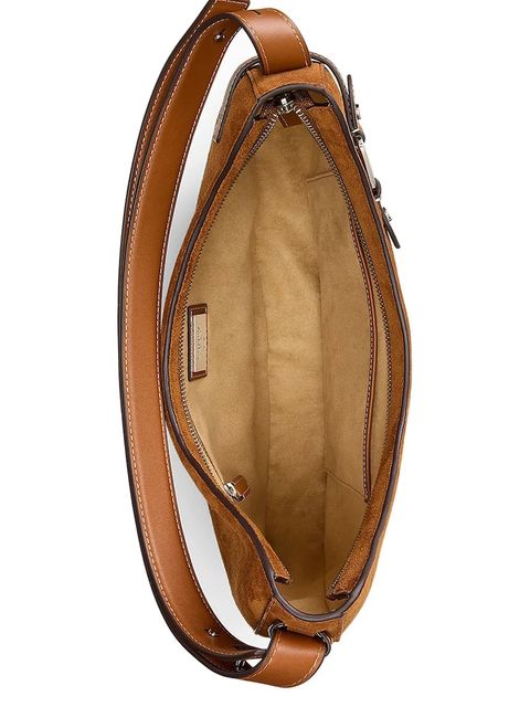 Lauren Ralph Lauren torebka zamszowa kolor brązowy 431980157