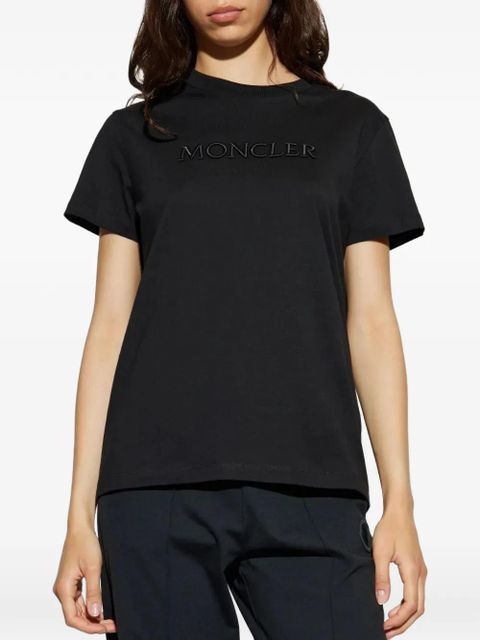 Moncler logo-embroidered T-shirt - Black