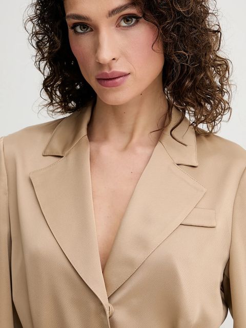 Simona Corsellini marynarka kolor zielony jednorzędowa gładka P25CPGI00401