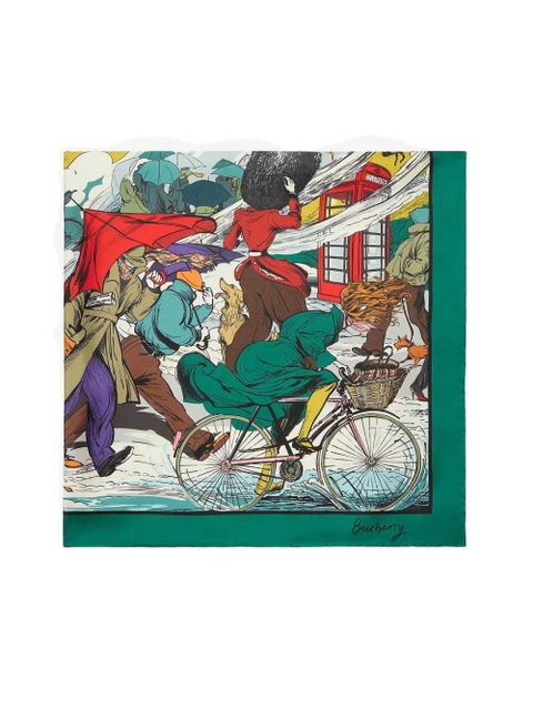 Burberry seasonal-print silk scarf - Green - zdjęcie produktu nr 2