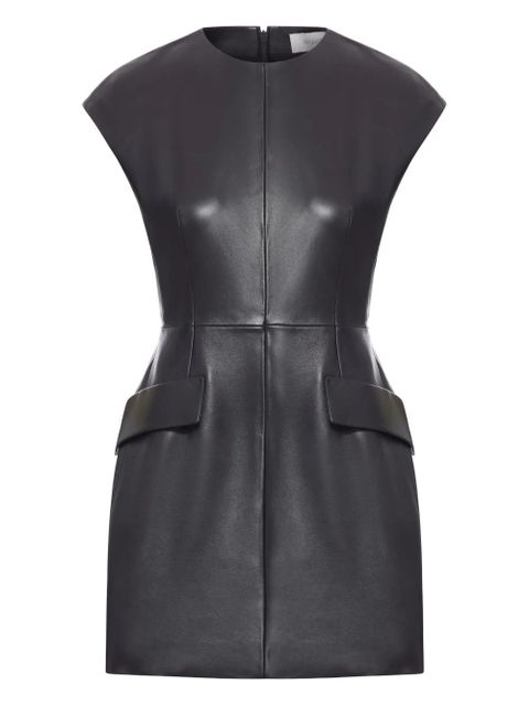 Sportmax flap-pocket leather mini dress - Black - zdjęcie produktu nr 1