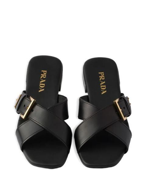 Prada criss-cross buckle sandals - Black