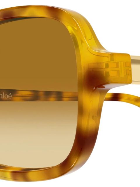 Chloé Eyewear rectangle-frame sunglasses - Brown