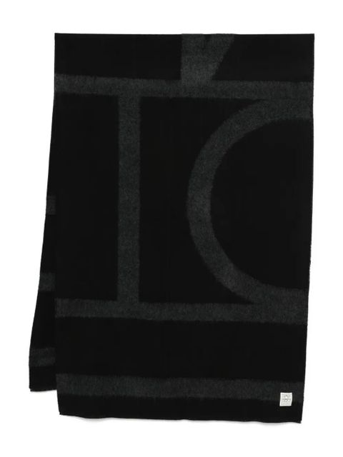 TOTEME monogram-print scarf - Black - zdjęcie produktu nr 1