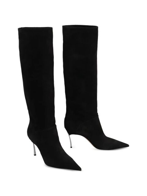 Casadei suede pointed-toe boots - Black - zdjęcie produktu nr 2