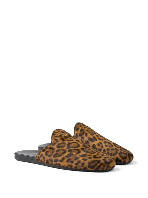 Prada leopard-print leather mules - Neutrals - zdjęcie produktu nr 2