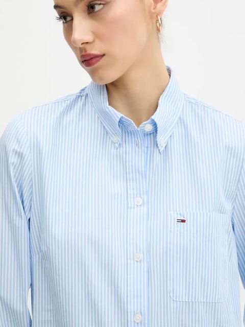 Tommy Jeans sukienka bawełniana kolor niebieski mini prosta DW0DW20334 - zdjęcie produktu nr 2