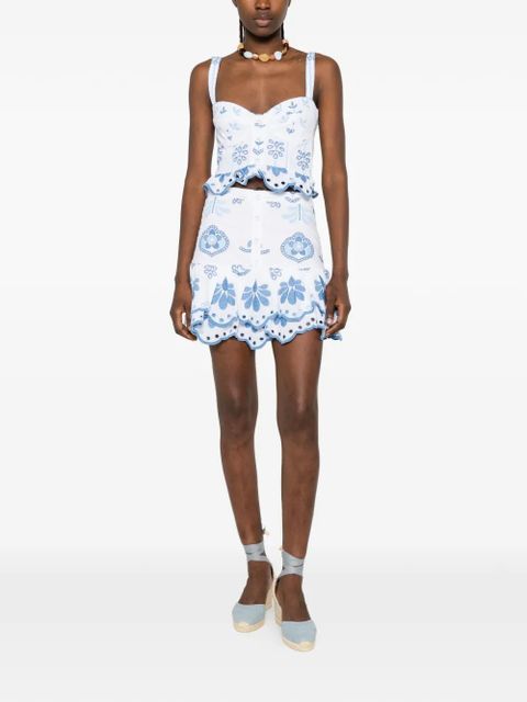 Charo Ruiz Ibiza Leora embroidered mini skirt - White - zdjęcie produktu nr 2