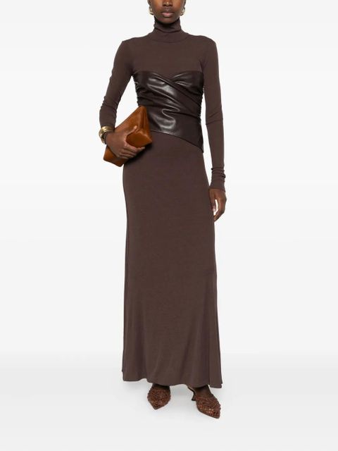 Nanushka turtleneck maxi dress - Brown